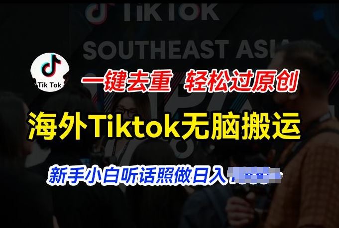 海外Tiktok短视频无脑搬运，一键去重轻松过原创，新手小白听话照做日入几张【揭秘】-立业有术