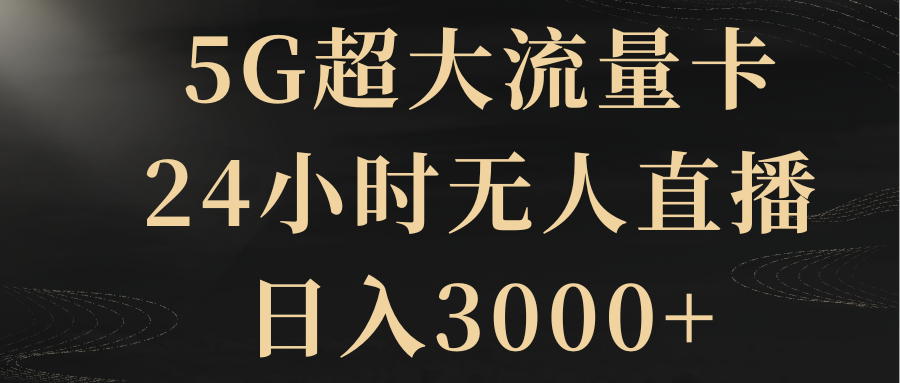 （8304期）5G超大流量卡，24小时无人直播，日入3000+-立业有术