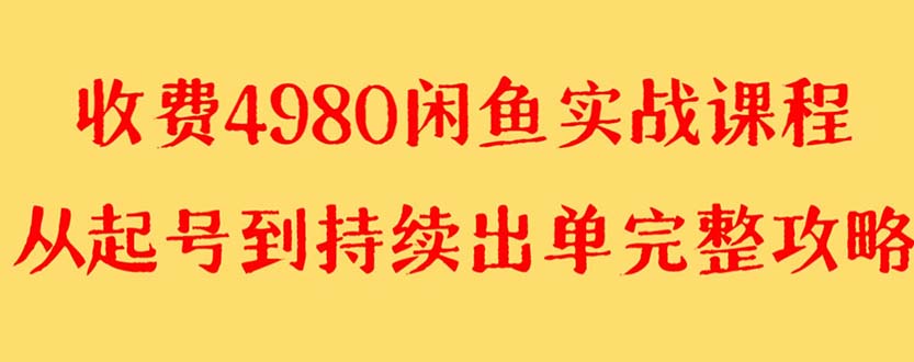 （8359期）外面收费4980闲鱼无货源实战教程 单号4000+-立业有术