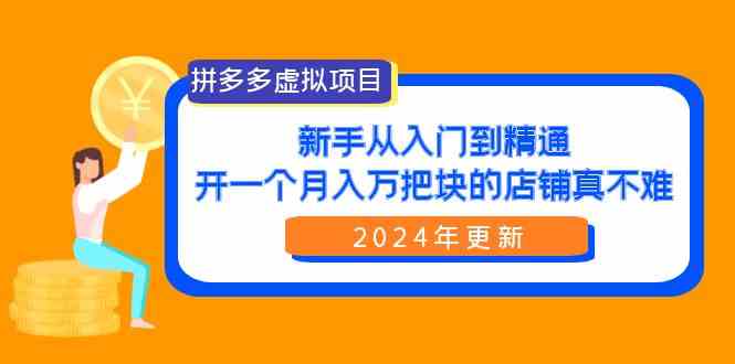 （9744期）拼多多虚拟项目：入门到精通，开一个月入万把块的店铺 真不难（24年更新）-立业有术