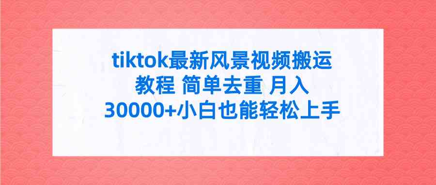 （9804期）tiktok最新风景视频搬运教程 简单去重 月入30000+附全套工具-立业有术