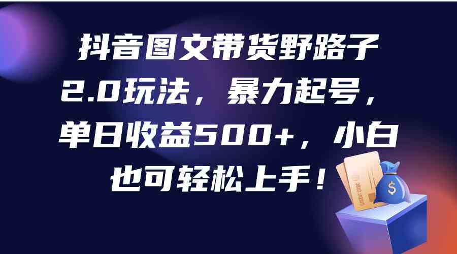 （9790期）抖音图文带货野路子2.0玩法，暴力起号，单日收益500+，小白也可轻松上手！-立业有术
