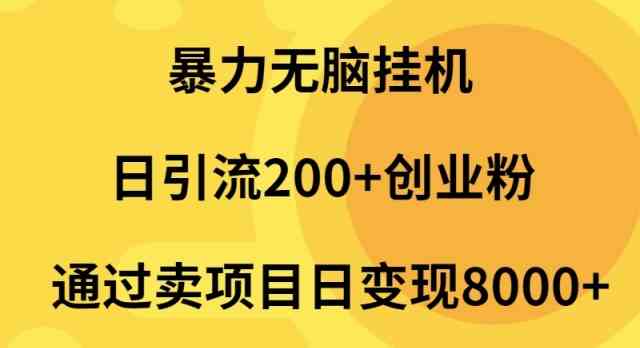 （9788期）暴力无脑挂机日引流200+创业粉通过卖项目日变现2000+-立业有术