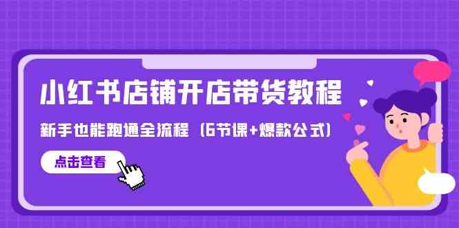 （9883期）最新小红书店铺开店带货教程，新手也能跑通全流程（6节课+爆款公式）-立业有术