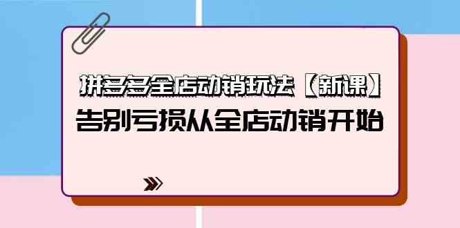 （9974期）拼多多全店动销玩法【新课】，告别亏损从全店动销开始（4节视频课）-立业有术