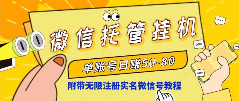 （10217期）微信托管挂机，单号日赚50-80，项目操作简单（附无限注册实名微信号教程）-立业有术