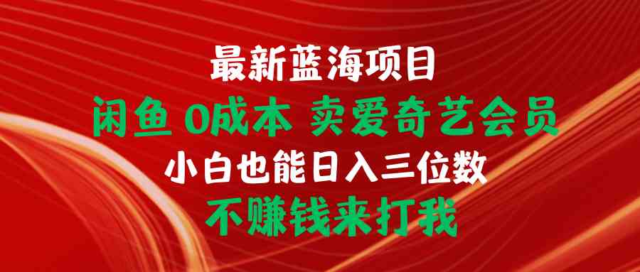 （10117期）最新蓝海项目 闲鱼0成本 卖爱奇艺会员 小白也能入三位数 不赚钱来打我-立业有术