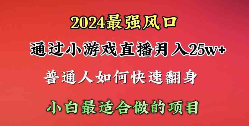 （10020期）2024年最强风口，通过小游戏直播月入25w+单日收益5000+小白最适合做的项目-立业有术