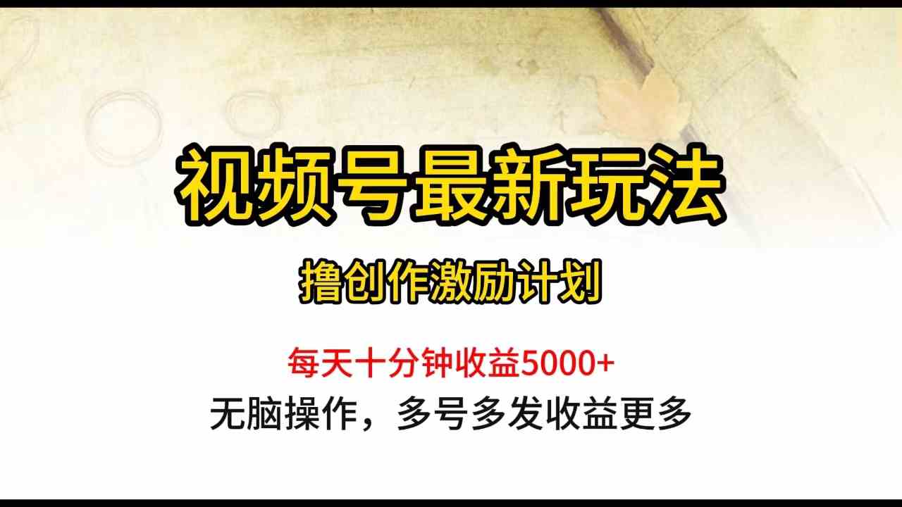 （10087期）视频号最新玩法，每日一小时月入5000+-立业有术