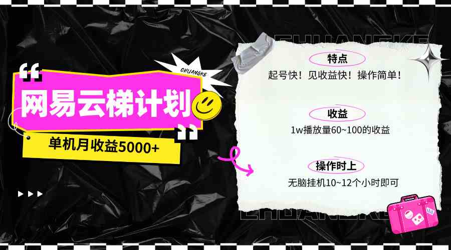 （10063期）最新网易云梯计划网页版，单机月收益5000+！可放大操作-立业有术