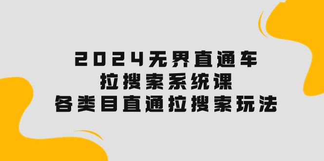 （10508期）2024无界直通车·拉搜索系统课：各类目直通车 拉搜索玩法！-立业有术