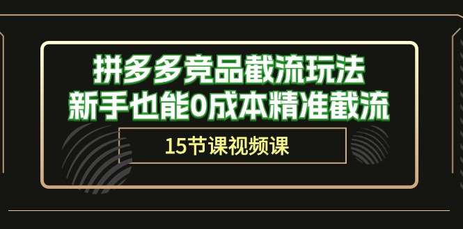（10301期）拼多多竞品截流玩法，新手也能0成本精准截流（15节课）-立业有术