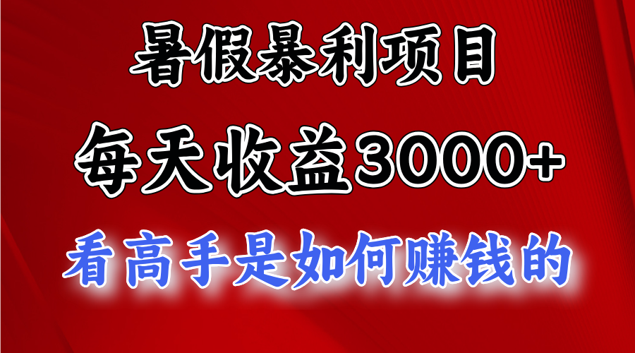 暑假暴力项目 1天收益3000+，视频号，快手，不露脸直播.次日结算-立业有术