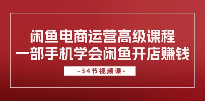 （10686期）闲鱼电商运营高级课程，一部手机学会闲鱼开店赚钱（34节课）-立业有术