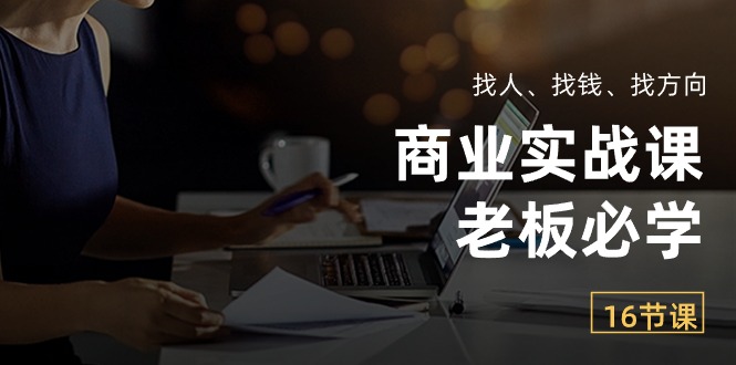 （10710期）商业实战课【老板必学】：找人、找钱、找方向（16节课）-立业有术