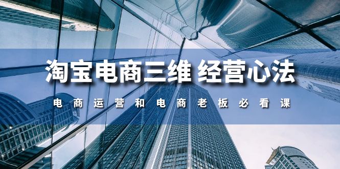 （10761期）淘宝电商三维 经营心法：电商运营和电商老板必看课（59节课）-立业有术