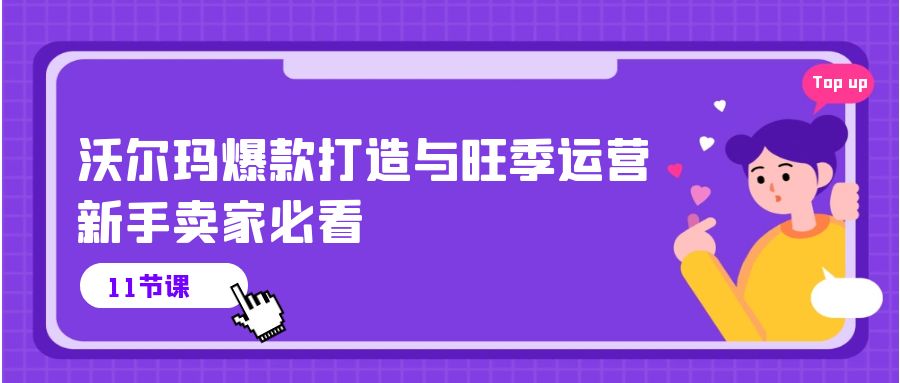 （10660期）沃尔玛 爆款打造与旺季运营，新手卖家必看（11节视频课）-立业有术