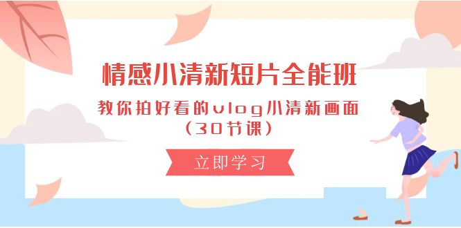 （10567期）情感 小清新短片-全能班，教你拍好看的vlog小清新画面 (30节课)-立业有术