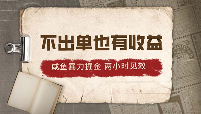 （10562期）2024咸鱼暴力掘金，不出单也有收益，两小时见效，当天突破500+-立业有术