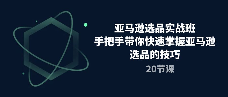 （10533期）亚马逊选品实战班，手把手带你快速掌握亚马逊选品的技巧（20节课）-立业有术