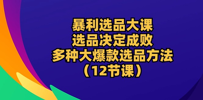（10521期）暴利 选品大课：选品决定成败，教你多种大爆款选品方法（12节课）-立业有术