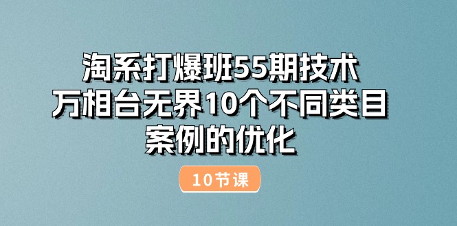 （10996期）淘系打爆班55期技术：万相台无界10个不同类目案例的优化（10节）-立业有术