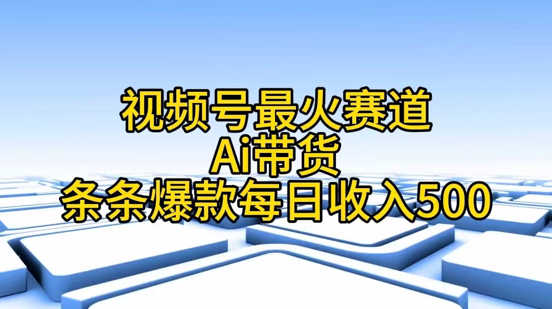 （11038期）视频号最火赛道——Ai带货条条爆款每日收入500-立业有术