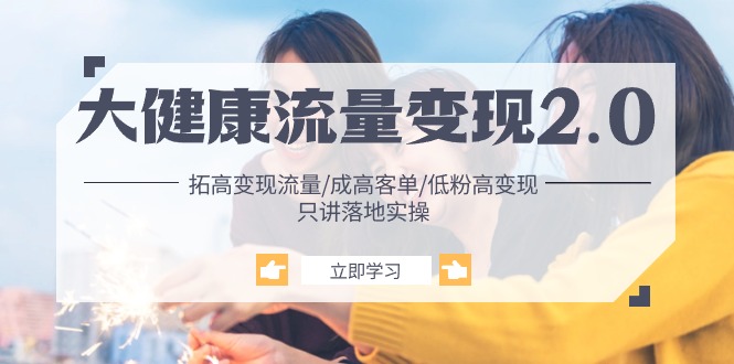 （10871期）大健康 流量 变现2.0：拓高变现 流量/成高客单/低粉高变现/只讲落地实战-立业有术