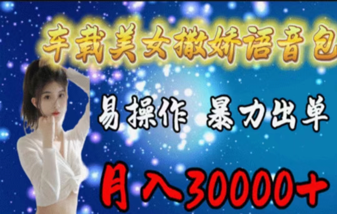 （11249期）车载美女撒娇语音包，执行就出单，月入3000＋，小白看完课程就能马上实操-立业有术