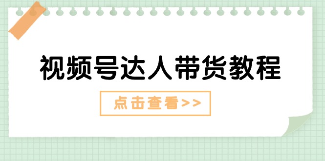 （11162期）视频号达人带货教程：达人剧情打法（长期）+达人带货广告（短期）-立业有术