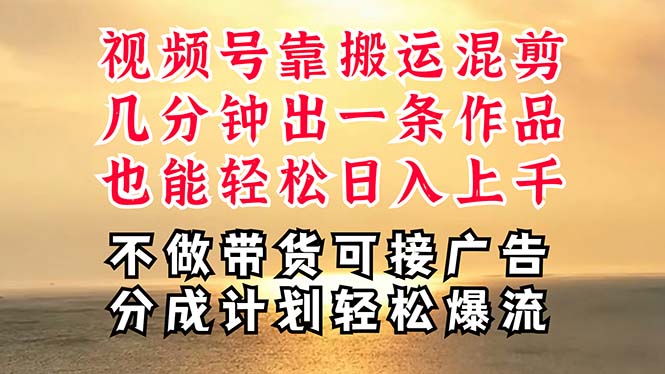 （11087期）深层揭秘视频号项目，是如何靠搬运混剪做到日入过千上万的，带你轻松爆…-立业有术