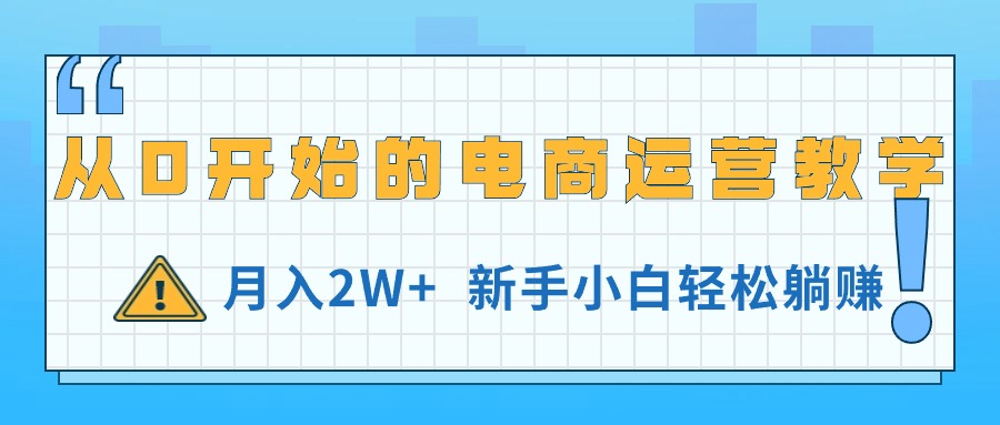 （11081期）从0开始的电商运营教学，月入2W+，新手小白轻松躺赚-立业有术