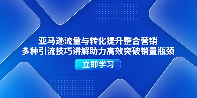 （11335期）亚马逊流量与转化提升整合营销，多种引流技巧讲解助力高效突破销量瓶颈-立业有术