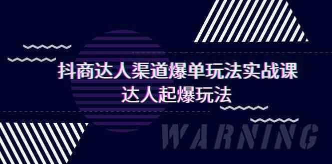 抖商达人渠道爆单玩法实操课，达人起爆玩法（29节课-立业有术