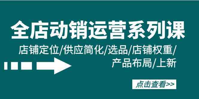 全店动销运营系列课：店铺定位/供应简化/选品/店铺权重/产品布局/上新-立业有术