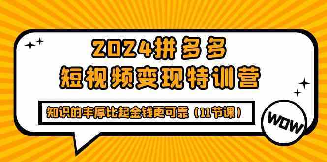 2024拼多多短视频变现特训营，知识的丰厚比起金钱更可靠（11节课）-立业有术