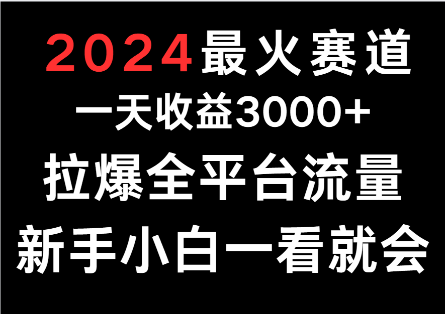 2024最火赛道，一天收一3000+.拉爆全平台流量，新手小白一看就会-立业有术