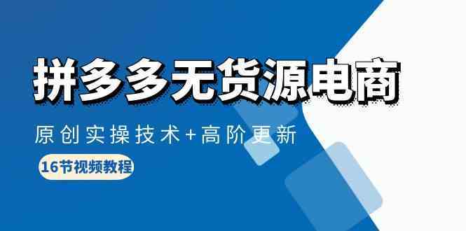 拼多多无货源电商，原创实操技术+高阶更新（16节视频教程）-立业有术