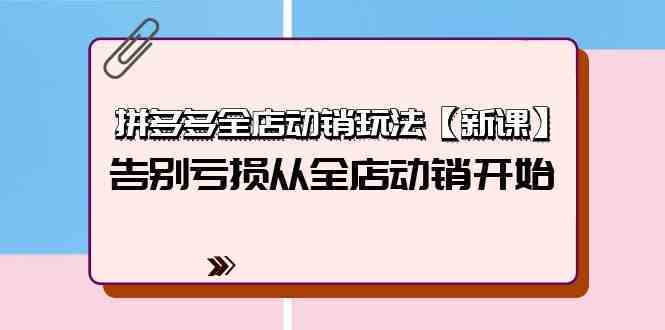 拼多多全店动销玩法【新课】，告别亏损从全店动销开始（4节视频课）-立业有术