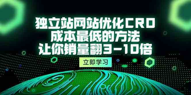 独立站网站优化CRO，成本最低的方法，让你销量翻3-10倍（5节课）-立业有术