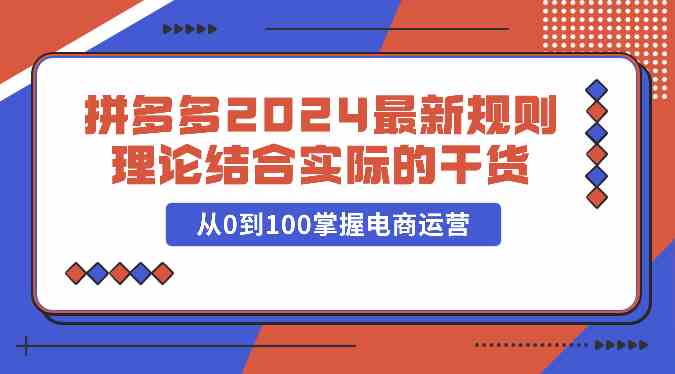 拼多多2024最新规则理论结合实际的干货，从0到100掌握电商运营-立业有术