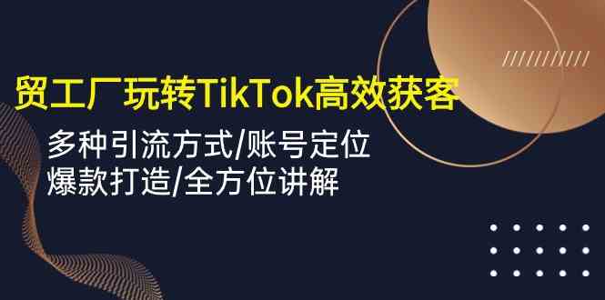 外贸工厂玩转TikTok高效获客，多种引流方式/账号定位/爆款打造/全方位讲解-立业有术