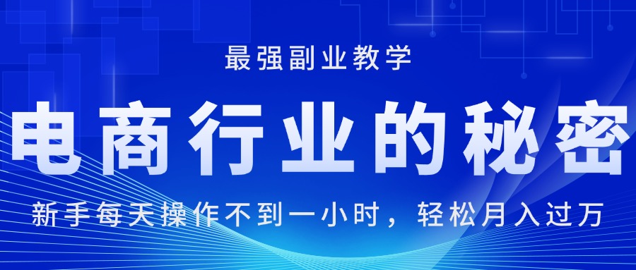 （11427期）电商行业的秘密，新手每天操作不到一小时，月入过万轻轻松松，最强副业…-立业有术