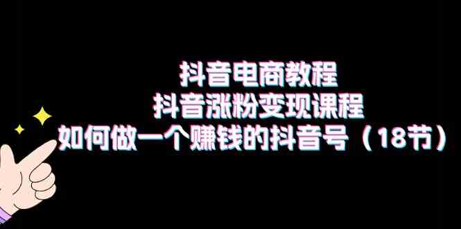抖音电商教程：抖音涨粉变现课程：如何做一个赚钱的抖音号（18节）-立业有术