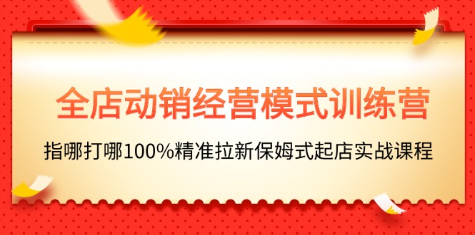 （11460期）全店动销-经营模式训练营，指哪打哪100%精准拉新保姆式起店实战课程-立业有术
