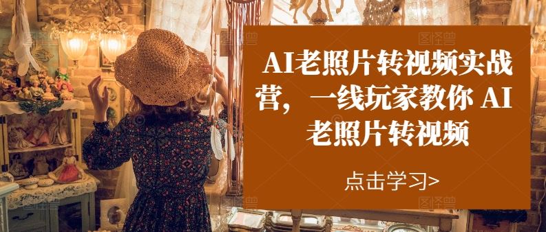 AI老照片转视频实战营，一线玩家教你AI老照片转视频-立业有术
