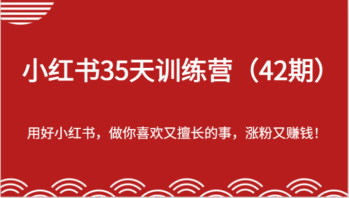 小红书35天训练营（42期）-用好小红书，做你喜欢又擅长的事，涨粉又赚钱！-立业有术