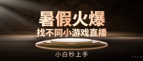 暑假火爆找不同小游戏直播间，小白秒上手【揭秘】-立业有术