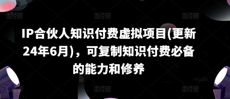 IP合伙人知识付费虚拟项目(更新24年6月)，可复制知识付费必备的能力和修养-立业有术