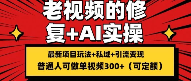修复老视频的玩法，搬砖+引流的变现(可持久)，单条收益300+【揭秘】-立业有术